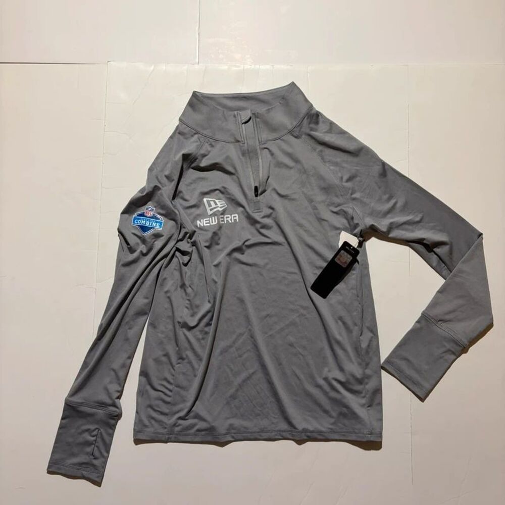 New tags NFL new era women's grey scouting combine quarter zip